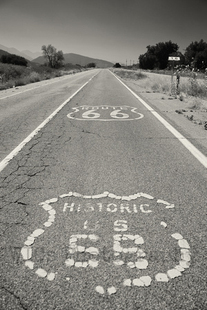 Route 66 sign old and new